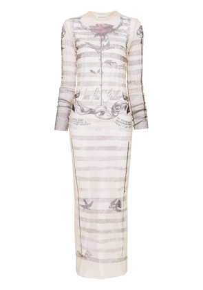 Jean Paul Gaultier Tattoo Marinière maxi dress - Neutrals