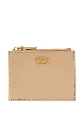 Valentino Garavani logo zip cardholder - Neutrals