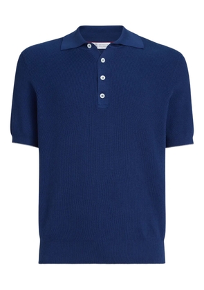 Brunello Cucinelli button-fastening short-sleeve polo shirt - Blue