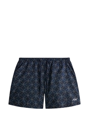 KITH geometric stitch active swim shorts - Blue