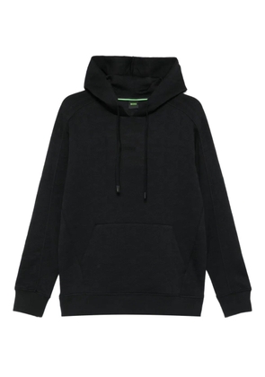 BOSS patterned-jacquard hoodie - Black