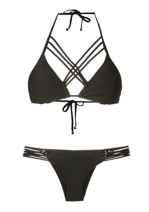 Amir Slama crossover-strap bikini set - Black