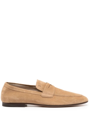 Tod's penny-slot suede loafers - Brown