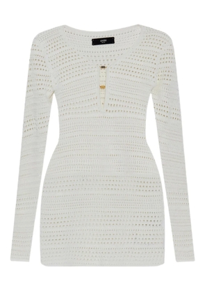 AMIRI open-knit long-sleeve dress - White