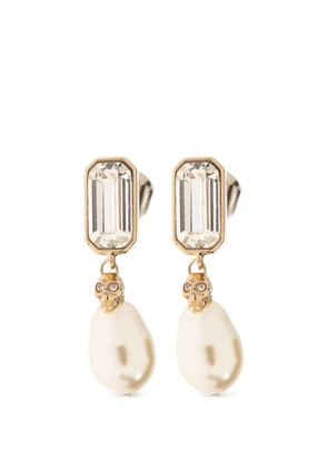 Alexander McQueen skull pearl earrings - Gold