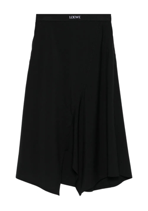 LOEWE asymmetric midi skirt - Black