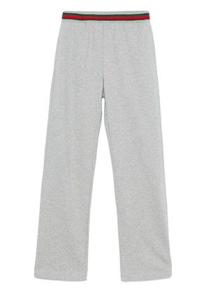 Gucci web-detail cotton sweatpants - Grey