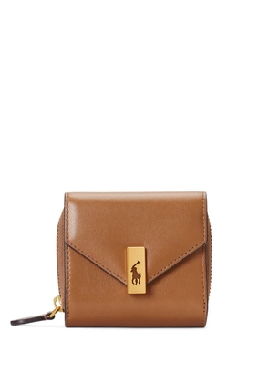 Polo Ralph Lauren logo-plaque leather wallet - Brown