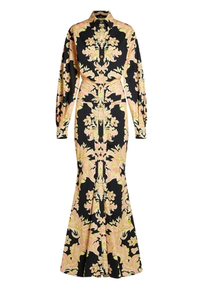ETRO paisley-print ruched gown - Black