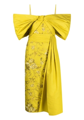 ERDEM Evora off-shoulder embroidered dress - Yellow