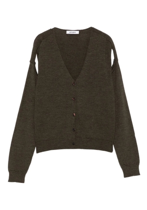 Gimaguas button-front shoulder-detail cardigan - Brown