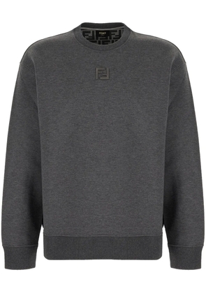 FENDI FF-embroidered sweatshirt - Grey