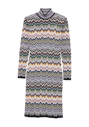 Missoni zig-zag high-neck midi dress - Brown