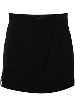 Balenciaga deconstructed wool miniskirt - Black