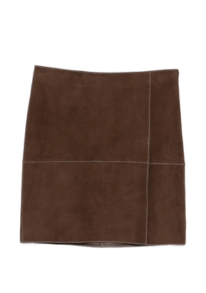 P.A.R.O.S.H. Minuetto suede panelled mini skirt - Brown
