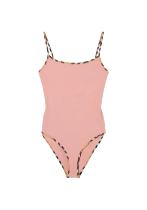 Burberry cut-out check-trim swimsuit - Pink