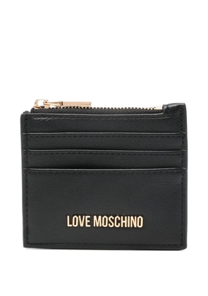 Love Moschino heart zip card holder - Black