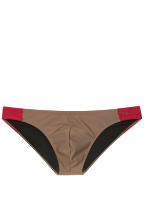 Amir Slama low-rise two-tone swim briefs - Brown