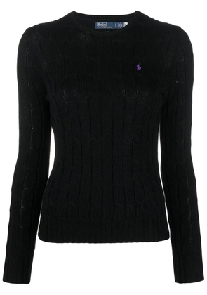 Polo Ralph Lauren logo-embroidered cable-knit sweater - Black
