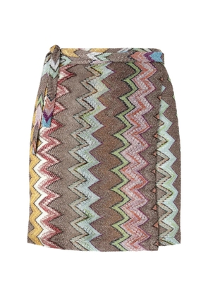 Missoni zigzag-pattern beach skirt - Brown