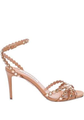Aquazzura 85mm leather heeled sandals - Brown