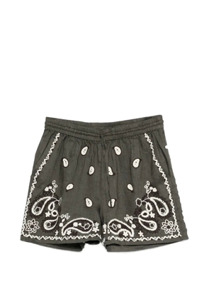 P.A.R.O.S.H. elastic-waist embroidered shorts - Grey