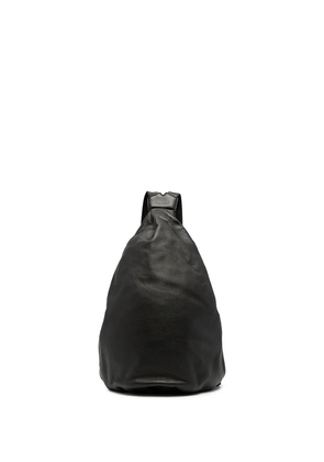 Discord Yohji Yamamoto logo-embossed leather backpack - Black
