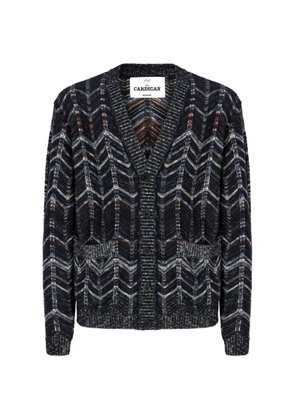 Missoni chevron ribbed-trim cardigan - Blue
