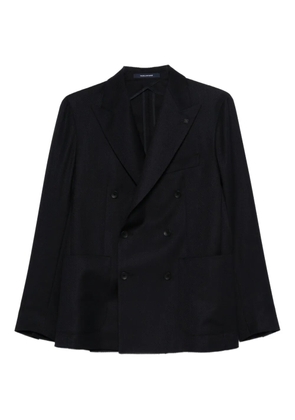 Tagliatore double-breasted herringbone blazer - Blue