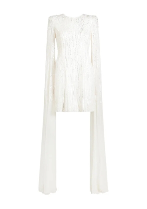 Jenny Packham embellished sleeve sweet magic dress - White
