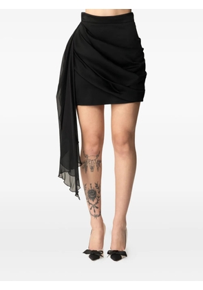 Elisabetta Franchi sash-detail draped mini skirt - Black