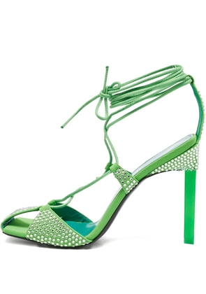 The Attico crystal lace sandals - Green