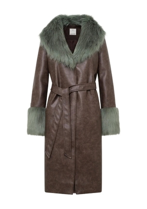 Unreal Fur Empathy faux-fur-trim coat - Brown