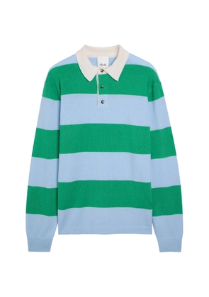 Allude striped buttoned polo shirt - Green