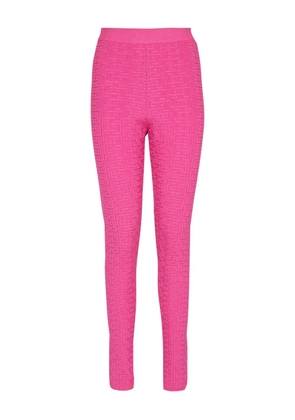 Balmain monogram-pattern leggings - Pink