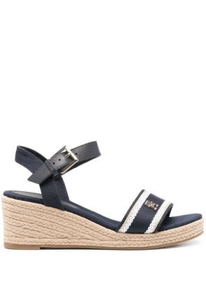 Tommy Hilfiger 65mm TH-plaque wedge espadrilles - Blue
