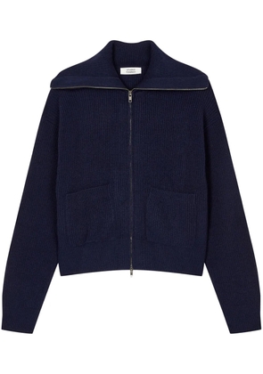 TOMBOY oversize-collar zip-front cardigan - Blue