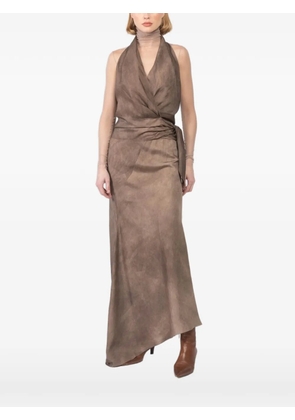 Cortana Ave halterneck tie top - Brown