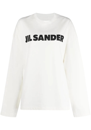 Jil Sander logo-print cotton sweatshirt - White