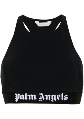 Palm Angels logo-tape crop top - Black