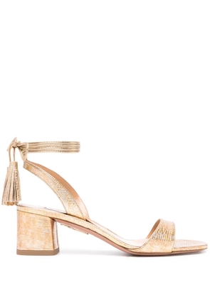 Aquazzura Alu 50mm metallic-finish sandals - Gold
