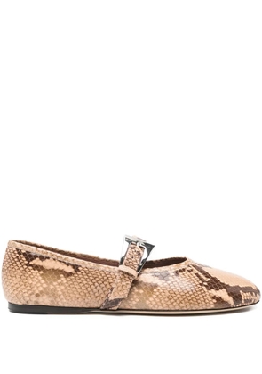 Paris Texas Sveva snakeskin buckle ballet flats - Neutrals