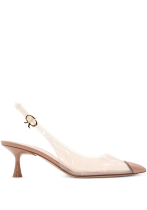 Gianvito Rossi 55mm Plexi toe-cap slingback pumps - Neutrals