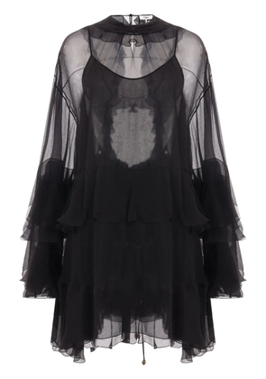 Chloé ruffled silk-georgette mini dress - Black