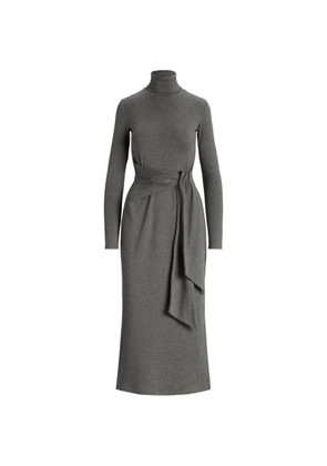 Polo Ralph Lauren tie-waist roll-neck midi dress - Grey