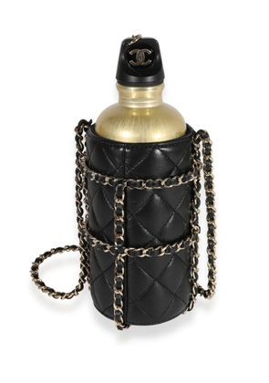 CHANEL Pre-Owned 2019 CC diamond-quilted water bottle - Black