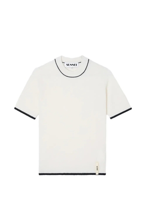 Sunnei contrast trim short sleeve knit top - Neutrals