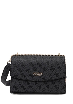 GUESS USA logo-plaque chain-strap satchel bag - Black