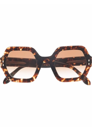 Isabel Marant Eyewear tortoiseshell hexagonal-frame sunglasses - Brown