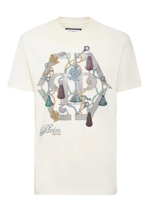 Philipp Plein tassel-embellished logo T-shirt - Neutrals